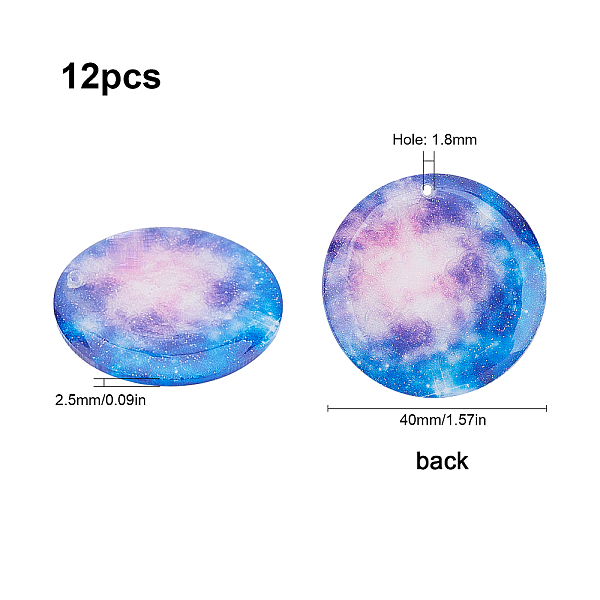 PandaHall Acrylic Pendants, with Glitter Powder, Flat Round with Universe, Slate Blue, 30x4.5mm, Hole: 1.4mm, 12pcs/box Acrylic Flat Round...
PandaHall Acrylic Pendants, with Glitter Powder, Flat Round with Universe, Slate Blue, 30x4.5mm, Hole: 1.4mm, 12pcs/box Acrylic Flat Round...