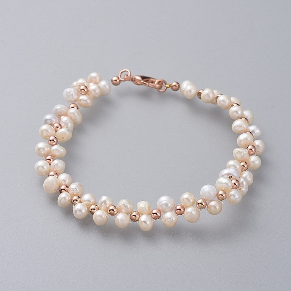 PandaHall Beaded Bracelets, with Natural Pearl, Brass Beads, Cornsilk, Rose Gold, 7-1/2 inch(19cm), 9mm Pearl Gold
PandaHall Beaded Bracelets, with Natural Pearl, Brass Beads, Cornsilk, Rose Gold, 7-1/2 inch(19cm), 9mm Pearl Gold