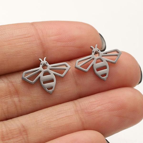 PandaHall Stainless Steel Studs Earring, Jewelry for Women, Stainless Steel Color, 15x12mm Stainless Steel Bees
PandaHall Stainless Steel Studs Earring, Jewelry for Women, Stainless Steel Color, 15x12mm Stainless Steel Bees