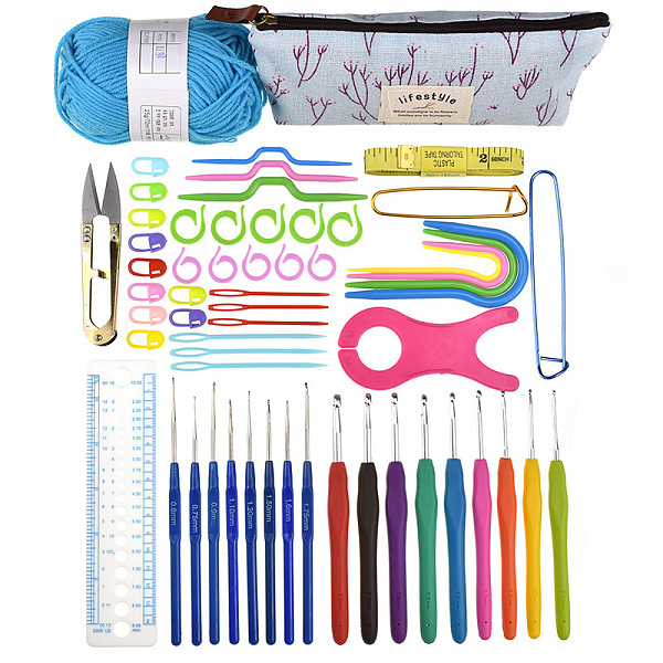 PandaHall DIY Crochet Tool Sets, including Aluminum Crochet Hooks Needles, Plastic Locking Stitch Marker, Tape Measure, Needle, Storage Bag..., Multicolor
PandaHall DIY Crochet Tool Sets, including Aluminum Crochet Hooks Needles, Plastic Locking Stitch Marker, Tape Measure, Needle, Storage Bag..., Multicolor