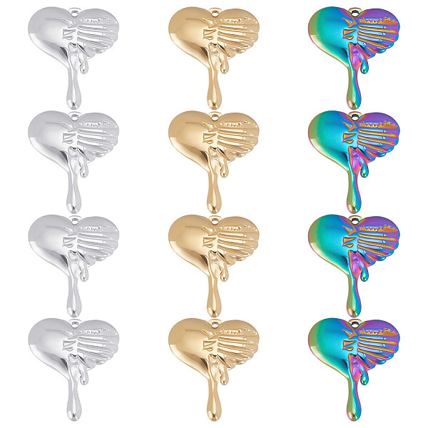 PandaHall Unicraftale 12Pcs 3 Colors 304 Stainless Steel Pendants, Melting Heart, Mixed Color, 30x24.5x3mm, Hole: 1.6mm, 4pcs/color 304...
PandaHall Unicraftale 12Pcs 3 Colors 304 Stainless Steel Pendants, Melting Heart, Mixed Color, 30x24.5x3mm, Hole: 1.6mm, 4pcs/color 304...