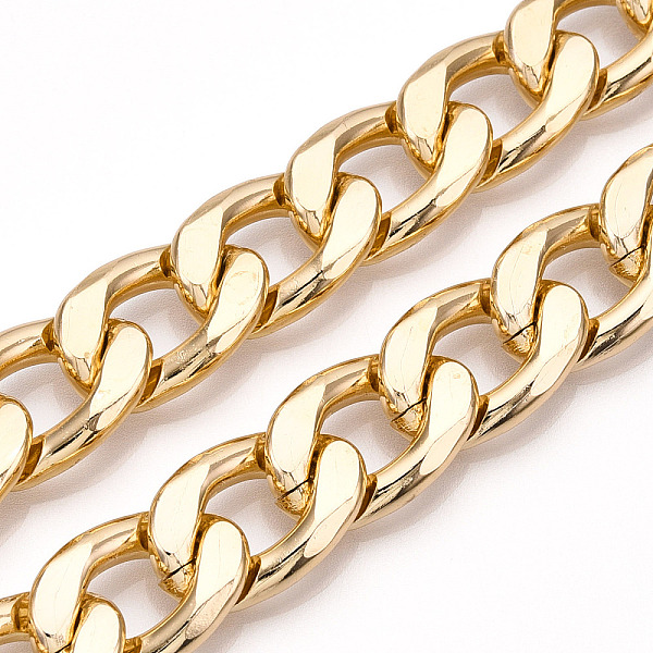 PandaHall Aluminum Curb Chains, Diamond Cut Cuban Link Chains, Unwelded, Light Gold, 19.5x13x3.5mm Aluminum
PandaHall Aluminum Curb Chains, Diamond Cut Cuban Link Chains, Unwelded, Light Gold, 19.5x13x3.5mm Aluminum
