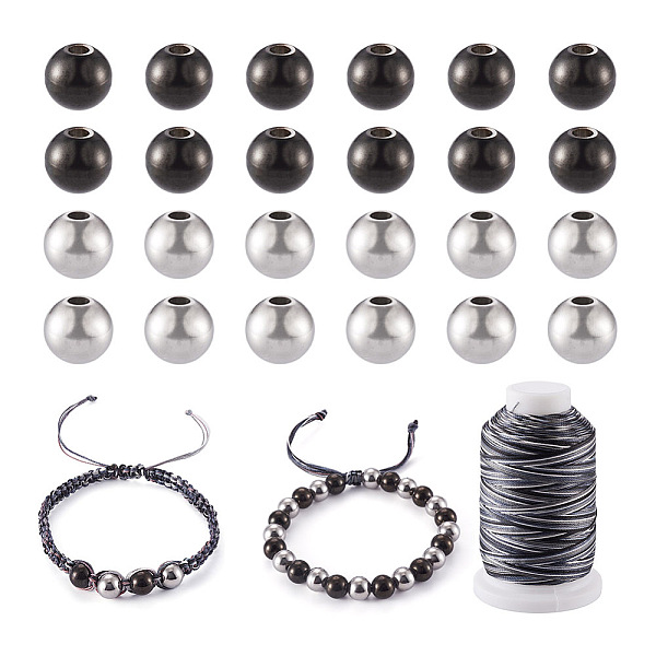 PandaHall DIY Beaded Bracelet Making Kit, Including 304 Stainless Steel Round Beads, Waxed Polyester Cord, Electrophoresis Black & Stainless...
PandaHall DIY Beaded Bracelet Making Kit, Including 304 Stainless Steel Round Beads, Waxed Polyester Cord, Electrophoresis Black & Stainless...