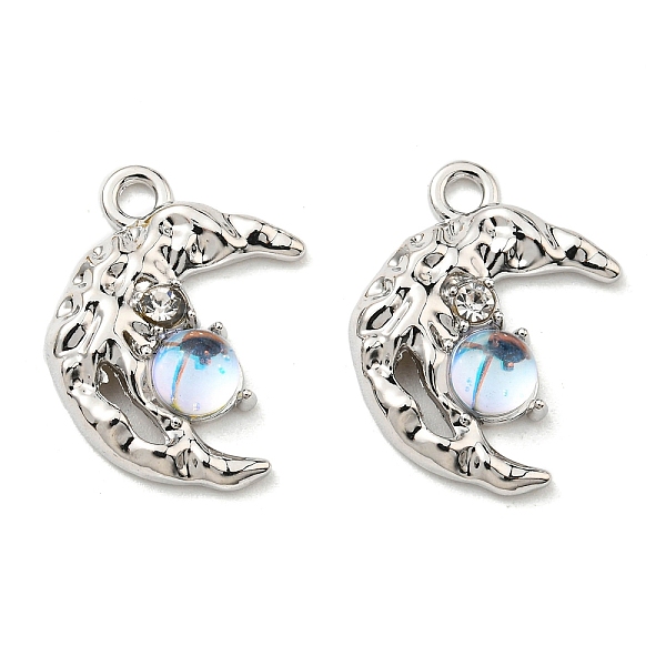 PandaHall Rack Plating Alloy Pendants, with Glass & Rhinestone, Lead Free & Cadmium Free, Moon Charm, Platinum, 18.5x13x4mm, Hole: 1.8mm...
PandaHall Rack Plating Alloy Pendants, with Glass & Rhinestone, Lead Free & Cadmium Free, Moon Charm, Platinum, 18.5x13x4mm, Hole: 1.8mm...