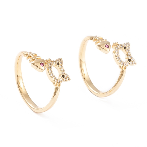 PandaHall Brass Micro Pave Cubic Zirconia Cuff Rings, Open Rings, Long-Lasting Plated, Cat Shape with Fish, Colorful, Real 18K Gold Plated...
PandaHall Brass Micro Pave Cubic Zirconia Cuff Rings, Open Rings, Long-Lasting Plated, Cat Shape with Fish, Colorful, Real 18K Gold Plated...
