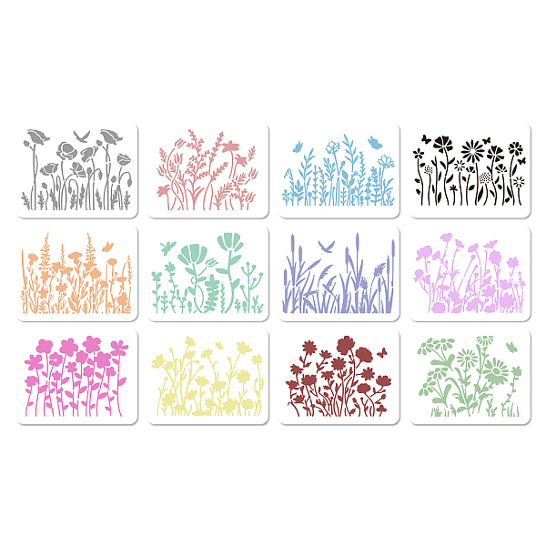 PandaHall 12Pcs 12 Styles PET Plastic Hollow Out Drawing Painting Stencils Templates, Flower, 200x150mm, 1pc/style Plastic Flower
PandaHall 12Pcs 12 Styles PET Plastic Hollow Out Drawing Painting Stencils Templates, Flower, 200x150mm, 1pc/style Plastic Flower