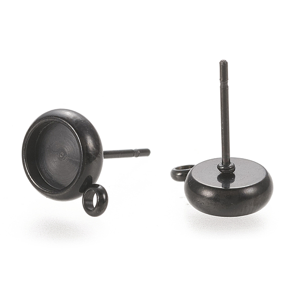 PandaHall 304 Stainless Steel Stud Earring Findings, Flat Round, Electrophoresis Black, 13x10.5mm, Hole: 1.6mm, Pin: 0.7mm, Tray: 8mm 304...
PandaHall 304 Stainless Steel Stud Earring Findings, Flat Round, Electrophoresis Black, 13x10.5mm, Hole: 1.6mm, Pin: 0.7mm, Tray: 8mm 304...