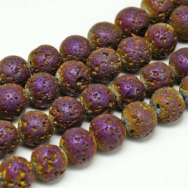 PandaHall Electroplate Natural Lava Rock Beads Strands, Matte Style, Round, Purple Plated, 8x8.5mm, Hole: 1mm, about 48pcs/strand, 15.3 inch...
PandaHall Electroplate Natural Lava Rock Beads Strands, Matte Style, Round, Purple Plated, 8x8.5mm, Hole: 1mm, about 48pcs/strand, 15.3 inch...