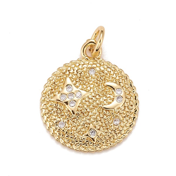 PandaHall Brass Micro Pave Cubic Zirconia Pendants, Real 18K Gold Plated, Lead Free & Cadmium Free, Flat Round with Star & Moon, Clear...
PandaHall Brass Micro Pave Cubic Zirconia Pendants, Real 18K Gold Plated, Lead Free & Cadmium Free, Flat Round with Star & Moon, Clear...