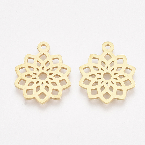 PandaHall 201 Stainless Steel Pendants, Flower, Golden, 19x16x1mm, Hole: 1.4mm 201 Stainless Steel Flower
PandaHall 201 Stainless Steel Pendants, Flower, Golden, 19x16x1mm, Hole: 1.4mm 201 Stainless Steel Flower