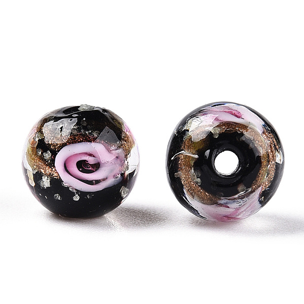 PandaHall Luminous Handmade Gold Sand Lampwork Beads, Glow in the Dark, Round with Flower, Black, 8x8mm, Hole: 1.6mm Lampwork Round Black
PandaHall Luminous Handmade Gold Sand Lampwork Beads, Glow in the Dark, Round with Flower, Black, 8x8mm, Hole: 1.6mm Lampwork Round Black