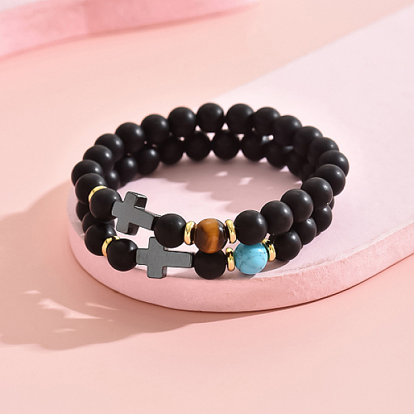 PandaHall 2Pcs 2 Style Natural & Synthetic Mixed Gemstone Beaded Stretch Bracelets Set, Cross Couple Bracelets, Inner Diameter: 2-3/8~3-1/8...
PandaHall 2Pcs 2 Style Natural & Synthetic Mixed Gemstone Beaded Stretch Bracelets Set, Cross Couple Bracelets, Inner Diameter: 2-3/8~3-1/8...