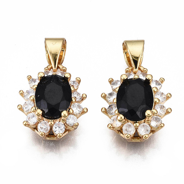 PandaHall Brass Micro Pave Cubic Zirconia Charms, with Brass Snap on Bails, Oval, Real 18K Gold Plated, Nickel Free, Black, 14x11.5x7mm...
PandaHall Brass Micro Pave Cubic Zirconia Charms, with Brass Snap on Bails, Oval, Real 18K Gold Plated, Nickel Free, Black, 14x11.5x7mm...