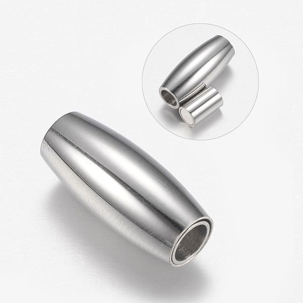 PandaHall 304 Stainless Steel Magnetic Clasps with Glue-in Ends, Oval, Stainless Steel Color, 18x8mm, Hole: 4mm 304 Stainless Steel Oval
PandaHall 304 Stainless Steel Magnetic Clasps with Glue-in Ends, Oval, Stainless Steel Color, 18x8mm, Hole: 4mm 304 Stainless Steel Oval