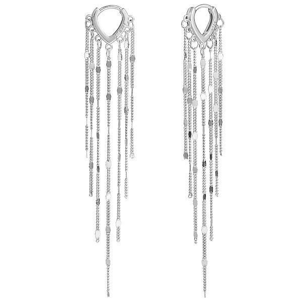 PandaHall Rhodium Plated 925 Sterling Silver Chain Tassel Dangle Hoop Earrings, Long Tassel Drop Earrings for Women, Platinum, 88x14.7mm...
PandaHall Rhodium Plated 925 Sterling Silver Chain Tassel Dangle Hoop Earrings, Long Tassel Drop Earrings for Women, Platinum, 88x14.7mm...