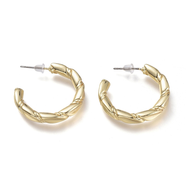 PandaHall Brass Stud Earrings, Half Hoop Earrings, with 304 Stainless Steel Pins and Plastic Ear Nuts, Twist Ring, Real 18K Gold Plated...
PandaHall Brass Stud Earrings, Half Hoop Earrings, with 304 Stainless Steel Pins and Plastic Ear Nuts, Twist Ring, Real 18K Gold Plated...