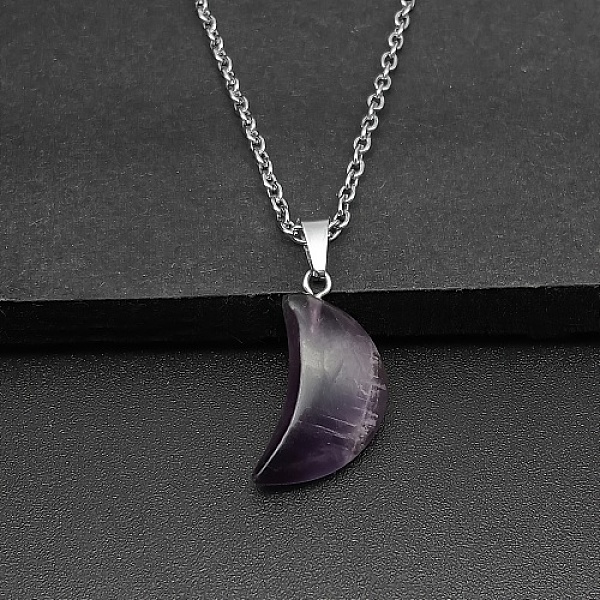 PandaHall Moon Natural Amethyst Pendant Necklaces, with Platinum Alloy Cable Chains, 19.69 inch(50cm) Amethyst Moon
PandaHall Moon Natural Amethyst Pendant Necklaces, with Platinum Alloy Cable Chains, 19.69 inch(50cm) Amethyst Moon