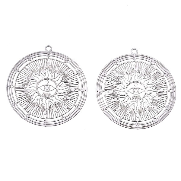 PandaHall 201 Stainless Steel Filigree Pendants, Etched Metal Embellishments, Flat Round with Sun, Stainless Steel Color, 32.5x30x0.3mm...
PandaHall 201 Stainless Steel Filigree Pendants, Etched Metal Embellishments, Flat Round with Sun, Stainless Steel Color, 32.5x30x0.3mm...