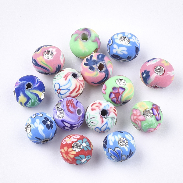 PandaHall Handmade Polymer Clay Beads, with Rhinestone, Round, Mixed Color, 9~10x8mm, Hole: 1.2~1.8mm Polymer Clay Round Multicolor
PandaHall Handmade Polymer Clay Beads, with Rhinestone, Round, Mixed Color, 9~10x8mm, Hole: 1.2~1.8mm Polymer Clay Round Multicolor