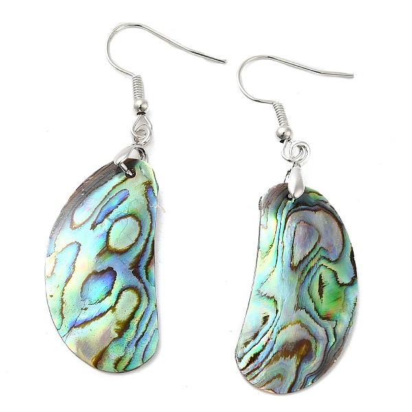PandaHall Natural Paua Shell Bean Dangle Earrings with Brass Earring Pins, Platinum, 56x16.5mm Paua Shell
PandaHall Natural Paua Shell Bean Dangle Earrings with Brass Earring Pins, Platinum, 56x16.5mm Paua Shell