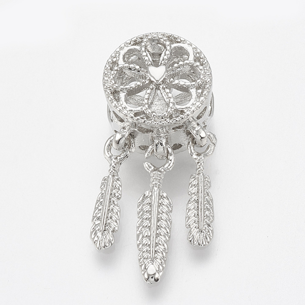 PandaHall Alloy European Dangle Charms, Large Hole Pendants, Hollow, Flat Round and Feather, Platinum, 27.5mm, Hole: 5mm Alloy Flat Round
PandaHall Alloy European Dangle Charms, Large Hole Pendants, Hollow, Flat Round and Feather, Platinum, 27.5mm, Hole: 5mm Alloy Flat Round