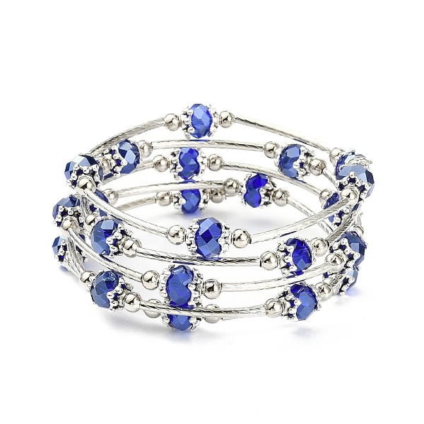PandaHall Fashion Wrap Bracelets, with Rondelle Glass Beads, Tibetan Style Bead Caps, Brass Tube Beads and Steel Memory Wire, Blue, Inner...
PandaHall Fashion Wrap Bracelets, with Rondelle Glass Beads, Tibetan Style Bead Caps, Brass Tube Beads and Steel Memory Wire, Blue, Inner...