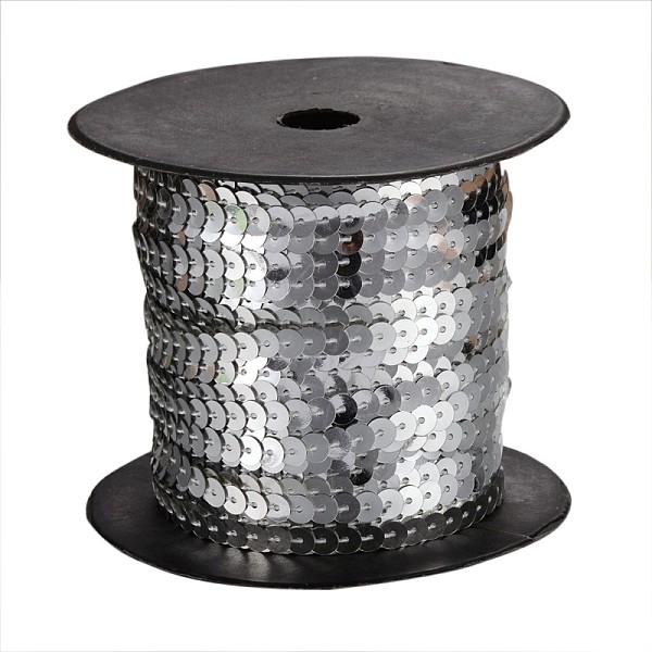 PandaHall Silver White Paillette/Sequins Roll, about 6mm in diameter, 100 yards/roll Plastic Flat Round Silver
PandaHall Silver White Paillette/Sequins Roll, about 6mm in diameter, 100 yards/roll Plastic Flat Round Silver