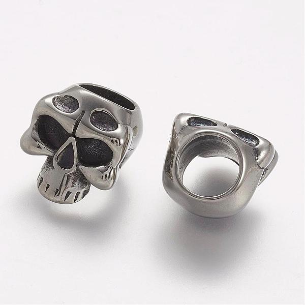 PandaHall 304 Stainless Steel Beads, Skull, Large Hole Beads, Antique Silver, 15x14x12.5mm, Hole: 8mm 304 Stainless Steel Skull
PandaHall 304 Stainless Steel Beads, Skull, Large Hole Beads, Antique Silver, 15x14x12.5mm, Hole: 8mm 304 Stainless Steel Skull