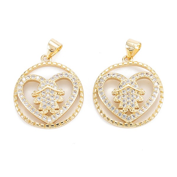 PandaHall Brass Micro Pave Clear Cubic Zirconia Pendants, Long-Lasting Plated, Flat Round with Heart & Girl, Real 18K Gold Plated...
PandaHall Brass Micro Pave Clear Cubic Zirconia Pendants, Long-Lasting Plated, Flat Round with Heart & Girl, Real 18K Gold Plated...