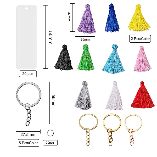 PandaHall Acrylic Photo Frame Keychain, DIY Custom Blank Photo Keyring Kits, with Polyester Tassel, Mixed Color, Pendant: 76x24.5x2.5mm..., Multicolor
PandaHall Acrylic Photo Frame Keychain, DIY Custom Blank Photo Keyring Kits, with Polyester Tassel, Mixed Color, Pendant: 76x24.5x2.5mm..., Multicolor