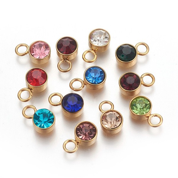 PandaHall Glass Rhinestone Charms, Birthstone Charms, with Golden Tone 201 Stainless Steel Findings, Flat Round, Mixed Color, 10x6x4mm, Hole..., Multicolor
PandaHall Glass Rhinestone Charms, Birthstone Charms, with Golden Tone 201 Stainless Steel Findings, Flat Round, Mixed Color, 10x6x4mm, Hole..., Multicolor