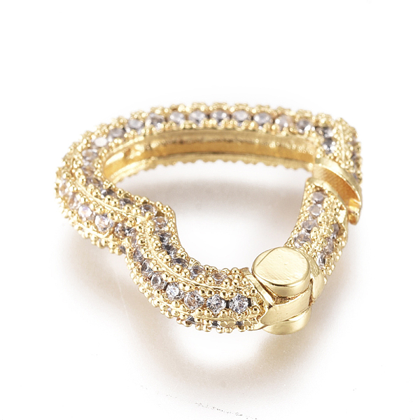 PandaHall Brass Spring Gate Rings, with Clear Cubic Zirconia, Heart, Golden, 17.5x18x4mm, Inner Diameter: 9.5x12mm Brass Clear
PandaHall Brass Spring Gate Rings, with Clear Cubic Zirconia, Heart, Golden, 17.5x18x4mm, Inner Diameter: 9.5x12mm Brass Clear