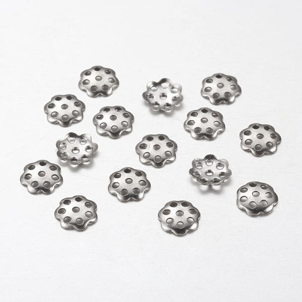 PandaHall 304 Stainless Steel Bead Caps, Multi-Petal, Flower, 6x6x1mm, Hole: 1mm 304 Stainless Steel
PandaHall 304 Stainless Steel Bead Caps, Multi-Petal, Flower, 6x6x1mm, Hole: 1mm 304 Stainless Steel