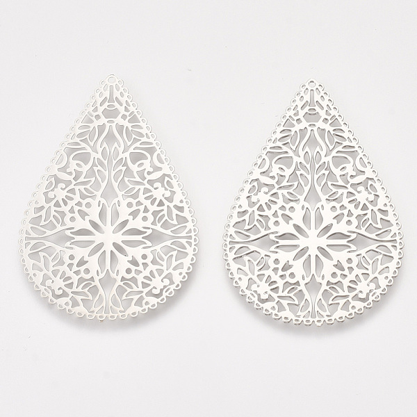 PandaHall Brass Filigree Joiners Links, Etched Metal Embellishments, Teardrop, Platinum, 40x26.5x0.3mm, Hole: 0.9mm Brass Teardrop
PandaHall Brass Filigree Joiners Links, Etched Metal Embellishments, Teardrop, Platinum, 40x26.5x0.3mm, Hole: 0.9mm Brass Teardrop