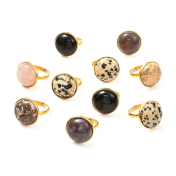 PandaHall Half Round Mixed Gemstone Ring for Girl Women, Ion Plating(IP) 304 Stainless Steel Ring, Golden, US Size 7 3/4(17.9mm) Mixed Stone
PandaHall Half Round Mixed Gemstone Ring for Girl Women, Ion Plating(IP) 304 Stainless Steel Ring, Golden, US Size 7 3/4(17.9mm) Mixed Stone