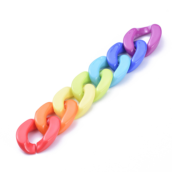 PandaHall Handmade Opaque Acrylic Curb Chains, Twisted Chain, Colorful, Link: 30x21x6mm, about 39.37 inch(1m)/strand Acrylic
PandaHall Handmade Opaque Acrylic Curb Chains, Twisted Chain, Colorful, Link: 30x21x6mm, about 39.37 inch(1m)/strand Acrylic