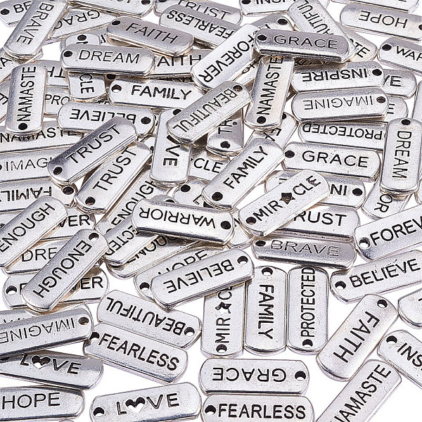 PandaHall Tibetan Style Alloy Quote Pendants, Rectangle with Word, Antique Silver, 8x21x2mm, Hole: 2mm Alloy Rectangle
PandaHall Tibetan Style Alloy Quote Pendants, Rectangle with Word, Antique Silver, 8x21x2mm, Hole: 2mm Alloy Rectangle
