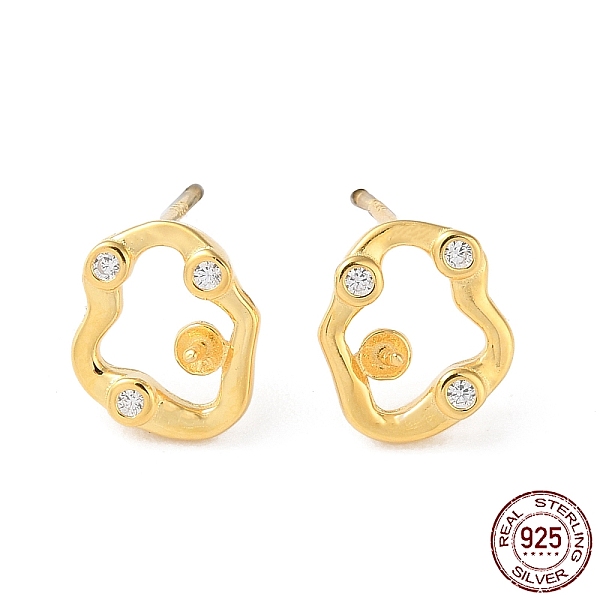 PandaHall 925 Sterling Silver Stud Earring Findings, with Micro Pave Clear Cubic Zirconia, Hollow Twist Oval, for Half Drilled Beads, with...
PandaHall 925 Sterling Silver Stud Earring Findings, with Micro Pave Clear Cubic Zirconia, Hollow Twist Oval, for Half Drilled Beads, with...