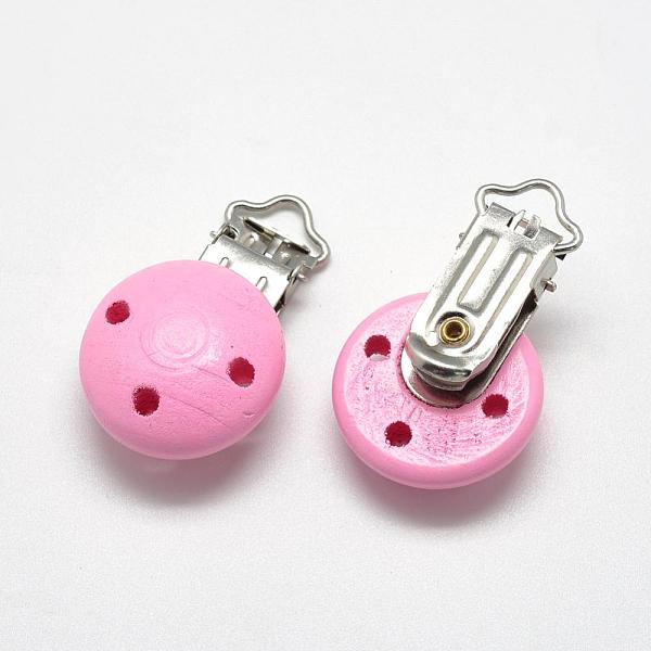 PandaHall Dyed Wood Baby Pacifier Holder Clips, with Iron Clips, Pearl Pink, 48x29x19mm, Hole: 13.5x5mm Wood Pink
PandaHall Dyed Wood Baby Pacifier Holder Clips, with Iron Clips, Pearl Pink, 48x29x19mm, Hole: 13.5x5mm Wood Pink