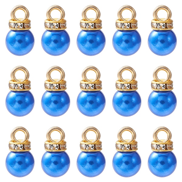 PandaHall ABS Plastic Charms, with Golden Tone Iron Findings and Rhinestone, Dyed, Round Charm, Blue, 13.5x8mm, Hole: 2.5mm, about 15pcs/bag...
PandaHall ABS Plastic Charms, with Golden Tone Iron Findings and Rhinestone, Dyed, Round Charm, Blue, 13.5x8mm, Hole: 2.5mm, about 15pcs/bag...