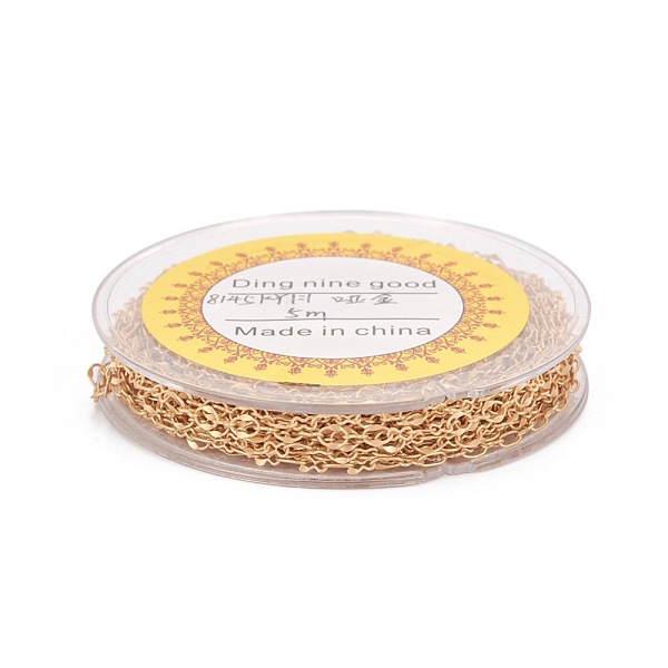 PandaHall Brass Dapped Cable Chains, Soldered, with Spool, Matte Style, Matte Gold Color, 4x3x0.2mm and 3.5x2x0.2mm, about 16.4 Feet...
PandaHall Brass Dapped Cable Chains, Soldered, with Spool, Matte Style, Matte Gold Color, 4x3x0.2mm and 3.5x2x0.2mm, about 16.4 Feet...