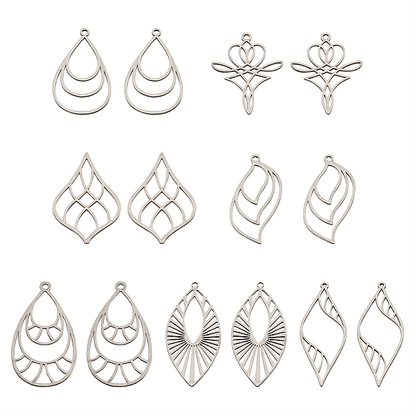 PandaHall Jewelry 14Pcs 7 Style Stainless Steel Pendants, Teardrop/Leaf/Horse Eye/Heart, Stainless Steel Color, 34~44x17~26x1mm, Hole...
PandaHall Jewelry 14Pcs 7 Style Stainless Steel Pendants, Teardrop/Leaf/Horse Eye/Heart, Stainless Steel Color, 34~44x17~26x1mm, Hole...