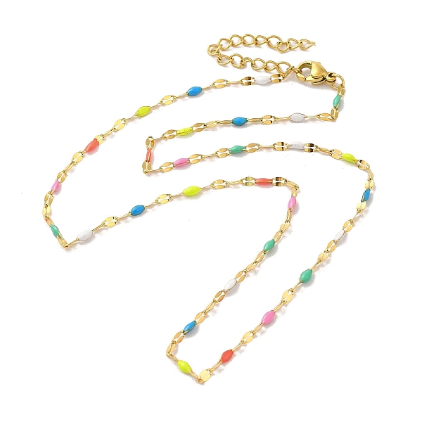 PandaHall 304 Stainless Steel Dapped Chains Necklaces, Colorful Enamel Oval Link Chain Necklace, Golden, 15-7/8 inch(40.4cm) 304 Stainless...
PandaHall 304 Stainless Steel Dapped Chains Necklaces, Colorful Enamel Oval Link Chain Necklace, Golden, 15-7/8 inch(40.4cm) 304 Stainless...