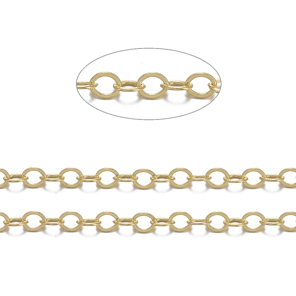 PandaHall Brass Flat Oval Cable Chains, Unwelded, Cadmium Free & Nickel Free & Lead Free, Golden, 3.5x3x0.5mm Brass
PandaHall Brass Flat Oval Cable Chains, Unwelded, Cadmium Free & Nickel Free & Lead Free, Golden, 3.5x3x0.5mm Brass