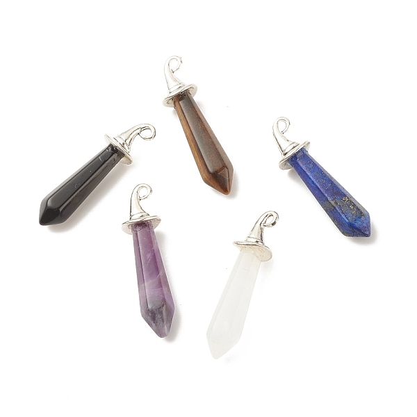 PandaHall Natural Mixed Gemstone Pointed Pendants, with Antique Silver Tone Alloy Hat Findings, Faceted, Sword, 40~42.5x10.5x11mm, Hole: 2mm...
PandaHall Natural Mixed Gemstone Pointed Pendants, with Antique Silver Tone Alloy Hat Findings, Faceted, Sword, 40~42.5x10.5x11mm, Hole: 2mm...