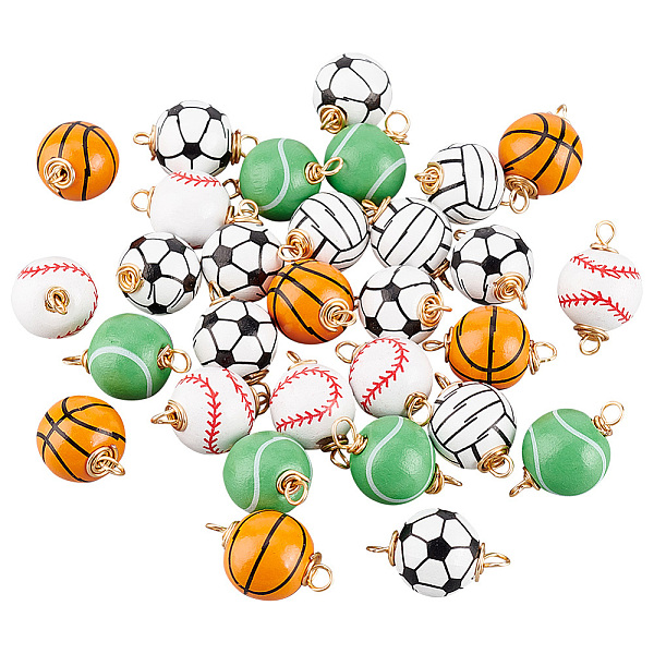 PandaHall PH 30pcs Wood Connector Charms, 16mm Wooden Ball Pendanrts with Real 18K Gold Plated Copper Wire Wrapped Sport Theme Ball..., Multicolor
PandaHall PH 30pcs Wood Connector Charms, 16mm Wooden Ball Pendanrts with Real 18K Gold Plated Copper Wire Wrapped Sport Theme Ball..., Multicolor