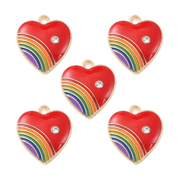 PandaHall Alloy Enamel Pendant, with Rhinestone, Heart with Rainbow Charm, FireBrick, 20x18x3.5mm, Hole: 2mm Alloy Rhinestone+Enamel Heart..., Red
PandaHall Alloy Enamel Pendant, with Rhinestone, Heart with Rainbow Charm, FireBrick, 20x18x3.5mm, Hole: 2mm Alloy Rhinestone+Enamel Heart..., Red
