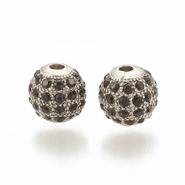 PandaHall Alloy Bead, with Rhinestone, Round, Jet, Platinum, 8x8mm, Hole: 1.5mm Alloy+Rhinestone Round Black
PandaHall Alloy Bead, with Rhinestone, Round, Jet, Platinum, 8x8mm, Hole: 1.5mm Alloy+Rhinestone Round Black