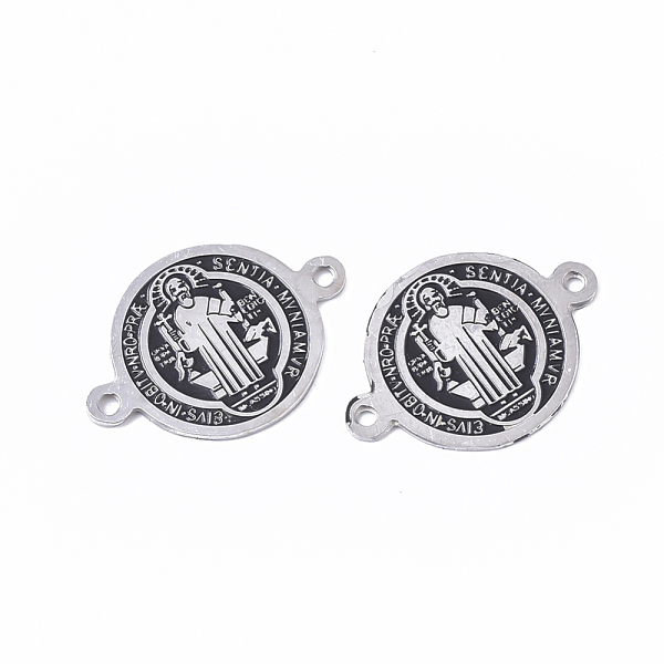 PandaHall 304 Stainless Steel Links connectors, with Enamel, Enamelled Sequins, Flat Round with Saint Benedict Medal, Stainless Steel Color..., Black
PandaHall 304 Stainless Steel Links connectors, with Enamel, Enamelled Sequins, Flat Round with Saint Benedict Medal, Stainless Steel Color..., Black