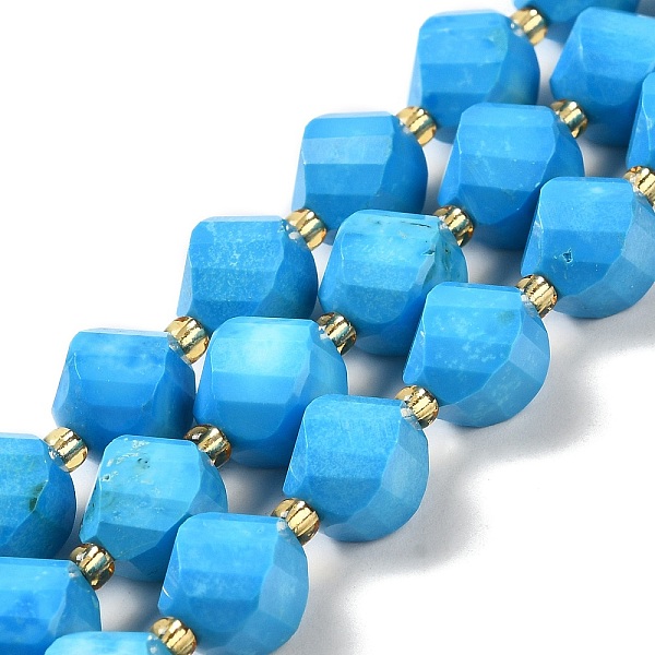 PandaHall Dyed Natural Howlite Beads Strands, with Seed Beads, Faceted Twist, Deep Sky Blue, 10.5x9x7.5mm, Hole: 1~1.2mm, about 32pcs/strand...
PandaHall Dyed Natural Howlite Beads Strands, with Seed Beads, Faceted Twist, Deep Sky Blue, 10.5x9x7.5mm, Hole: 1~1.2mm, about 32pcs/strand...